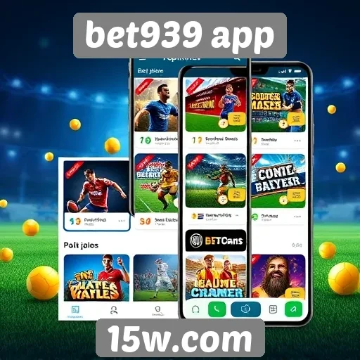 Variedade de jogos disponíveis no bet939 app